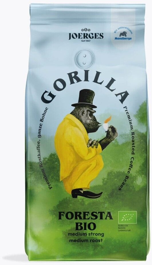 Bild von Joerges Gorilla Foresta Kaffee 1000g Geröstete Ganze Bohnen | Qualitäts-Arabica Blend | Für Siebträger und Vollautomat | Espresso