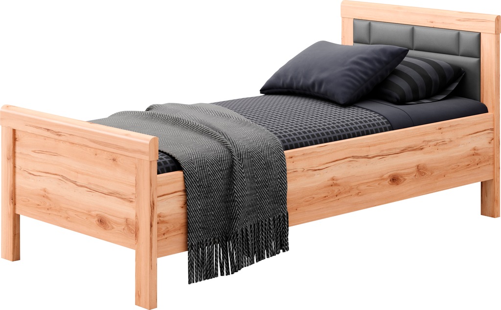 Bild von priess Einzelbett "Arnsberg", Komforthöhe mit gepolstertem Kopfteil