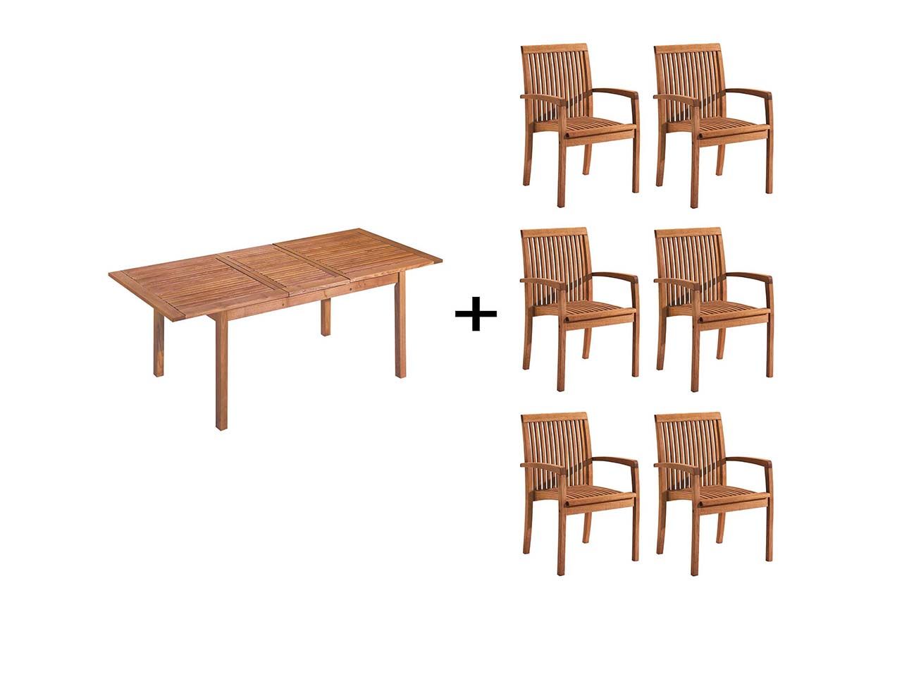 Bild von Gartenmöbel-Set "Enya", 7-teilig, 6 Sessel, 1 Tisch