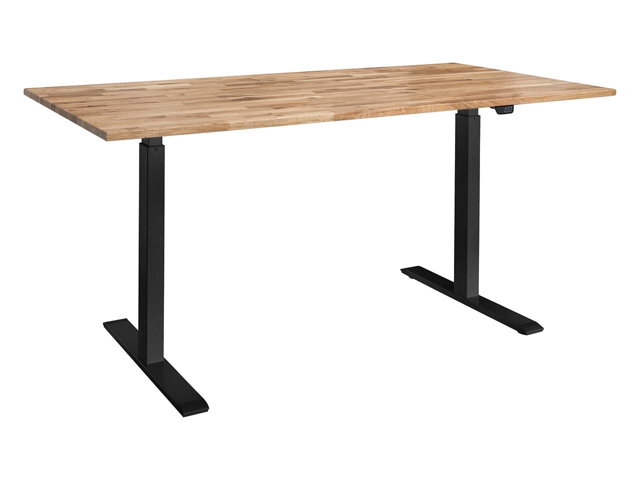 Bild von memo Höhenverstellbarer Schreibtisch 'ON' schwarz, Eiche massiv, B 160 x T 80 cm