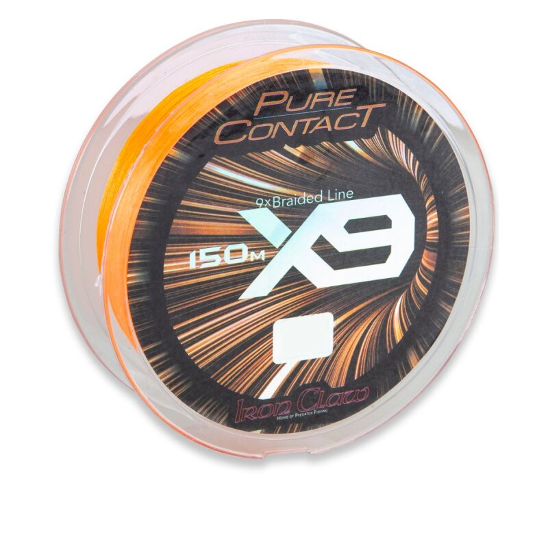 Bild von IRON CLAW Pure Contact X9 0,21mm 17kg 150m Orange (0,09 € pro 1 m)