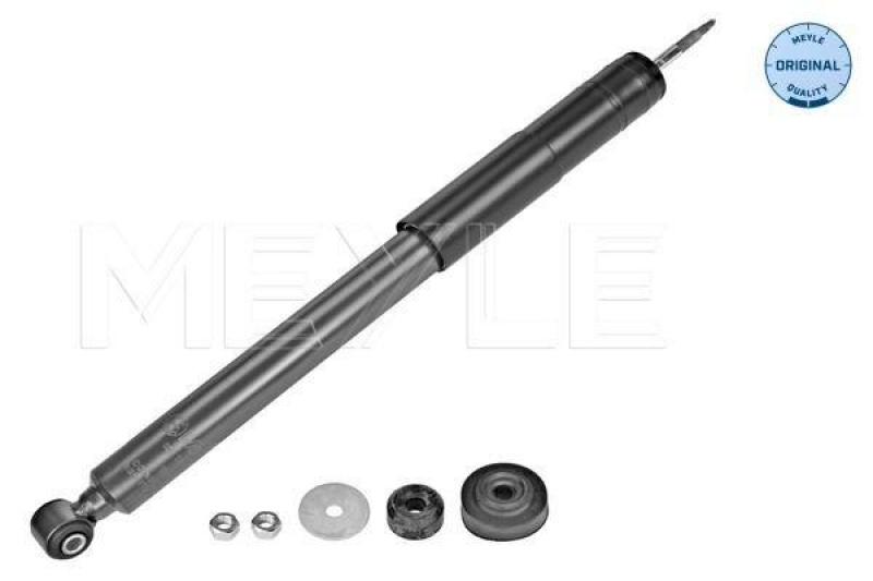 Bild von MEYLE 026 725 0004 Stoßdämpfer Federbein, Stossdämpfer Hinterachse Gasdruck Zweirohr Teleskop-Stoßdämpfer unten Auge, oben Stift ORIGINAL Quality