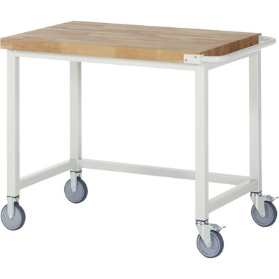 Bild von Werkbank Serie 8000, fahrbar, Arbeitsplatte Buche-Massiv, B 1000 x T 700 x H 880 mm