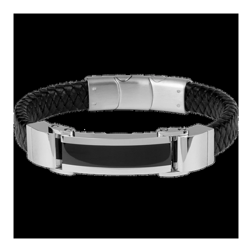 Bild von Elegantes Herren-Lederarmband mit Keramik von JACQUES LEMANS