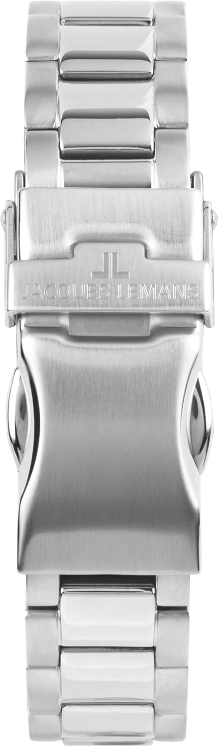 Bild von Jacques Lemans Quarzuhr »Derby, 1-1878C«, Armbanduhr, Damenuhr, Datum, Leuchtzeiger, Edelstahlarmband