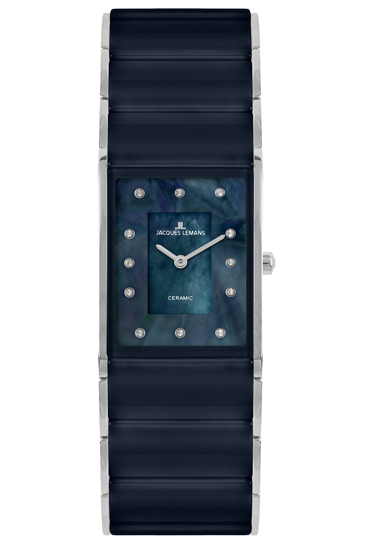 Bild von Jacques Lemans Keramikuhr »Dublin, 1-1940H«, Quarzuhr, Armbanduhr, Damen, Perlmutt-Zifferblatt, Swarovski-Kristalle
