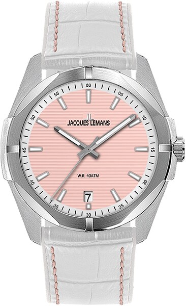 Bild von Jacques Lemans Quarzuhr »Monte Carlo«, Armbanduhr, Damenuhr, Datum, Leuchtzeiger, Lederarmband