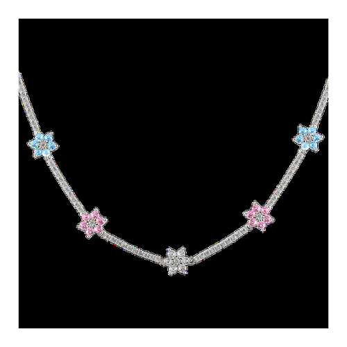 Bild von Kette Blumen Sterlingsilber mit Topasen