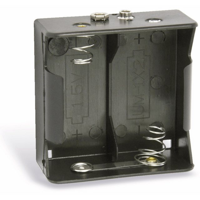 Bild von Goobay 11452 Batteriehalter 2x Mono (D) Druckknopfanschluss (L x B x H) 73 x 71 x 31mm