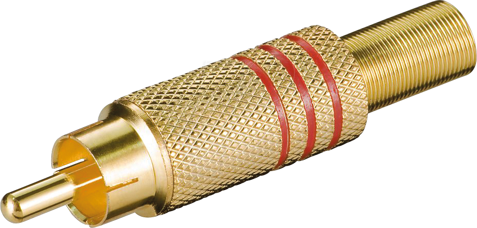 Bild von Goobay Cinch-Stecker goobay Cinchstecker vergoldet mit Knickschutz rot (Bulk)