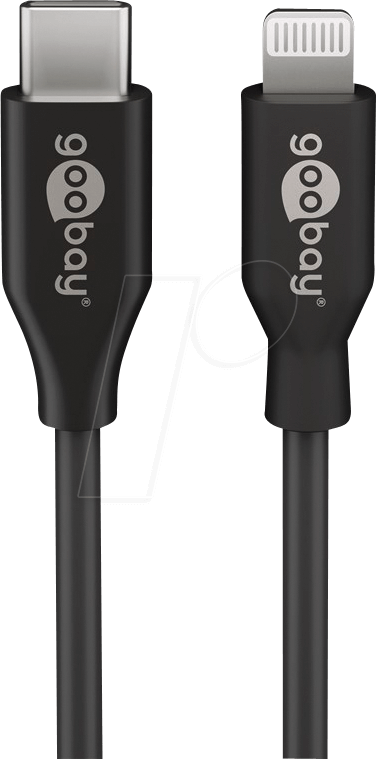 Bild von Goobay 39445 Lightningkabel 1m / MFi Apple Lightning auf USB C Ladekabel / Highspeed 480 Mbits / Aufladekabel Handyladekabel iPad iPhone AirPods / Schwarz / 1m