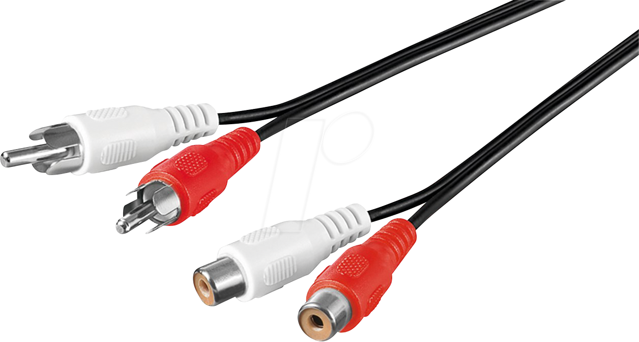 Bild von Goobay Stereo Verlängerungskabel 2x Cinch (2.50 m, Verlängerung), Audio Kabel