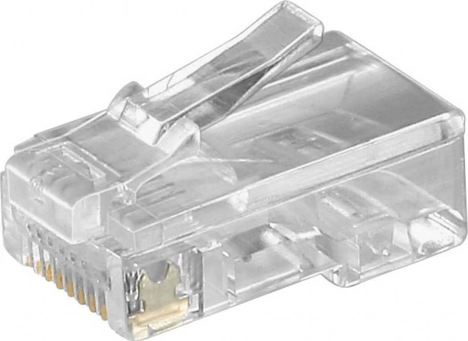 Bild von Goobay 50252 RJ45 Westernstecker für Flachkabel, 8 polig - zum Crimpen an Telefonflachkabel, ungeschirmte Version