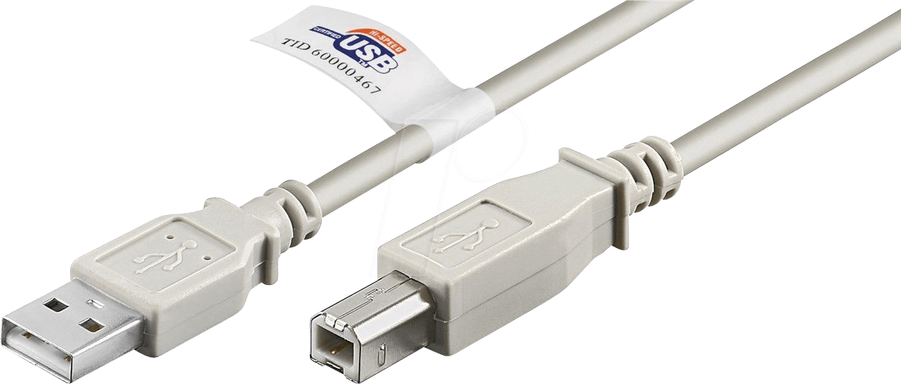 Bild von Wentronic Goobay USB 2.0 Hi-Speed Kabel mit USB Zertifikat, Grau, 5 m - geeignet für Geräte mit USB Anschluss (50833)