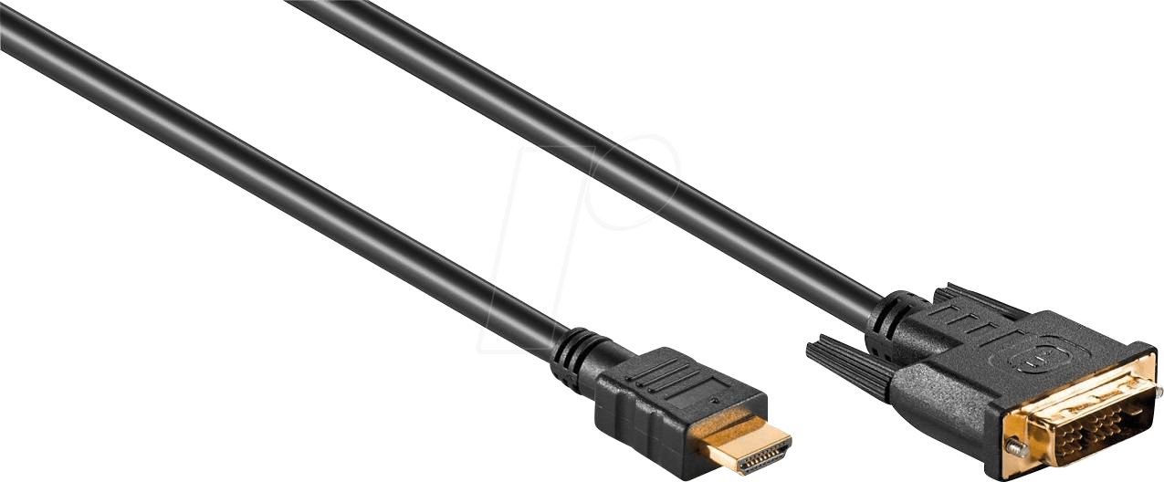 Bild von Goobay 1m HDMI / DVI-D Kabel 19pol. [HDTV (1080p), vergoldete Kontakte, angespritzte Stecker]