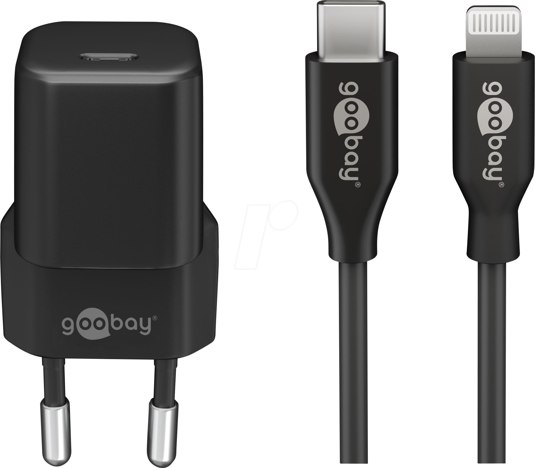 Bild von GOOBAY 61083 - USB (PD)-Ladegerät, 5-12 V, 3 A, 20 W, Lightning, schwarz