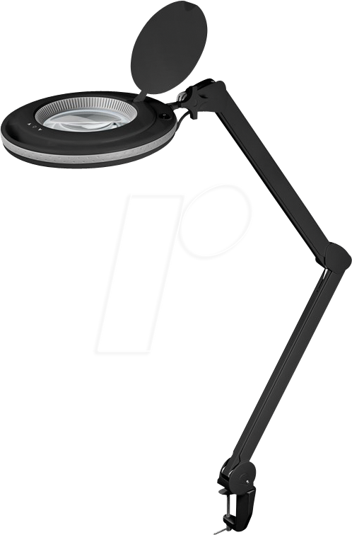 Bild von goobay 64988 LED Lupenleuchte mit Klemme / 9 W Leistungsaufnahme / 127 mm Kristall-Glaslinse/Farbtemperatur 6400 K / 1.75x Vergrößerung/Lichtstrom 83-730 Lumen/Schwarz