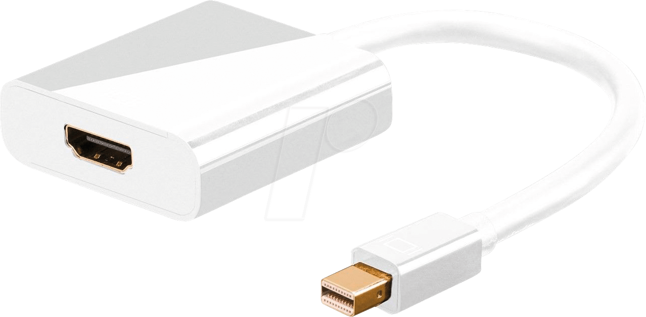 Bild von Wentronic Goobay mini DisplayPort zu HDMI Adapterkabel 1.2, Mini DisplayPort-Stecker, 0.1 m - Mini DisplayPort-Stecker > HDMI Standard-Buchse (Typ A) (67880)