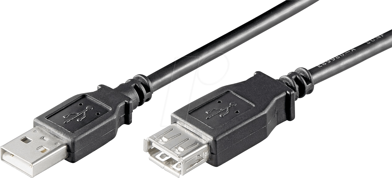 Bild von Goobay 68903 USB Stecker auf USB Buchse Verlängerung Kabel / Handy Ladekabel USB Typ A / Highspeed Datenkabel 480 Mbits / Schwarz / 1,8 Meter