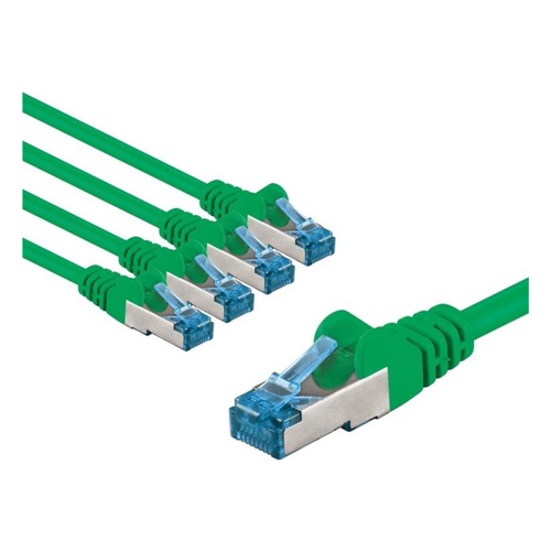 Bild von Goobay CAT 6A Patchkabel 3 m, grün - 5er Set