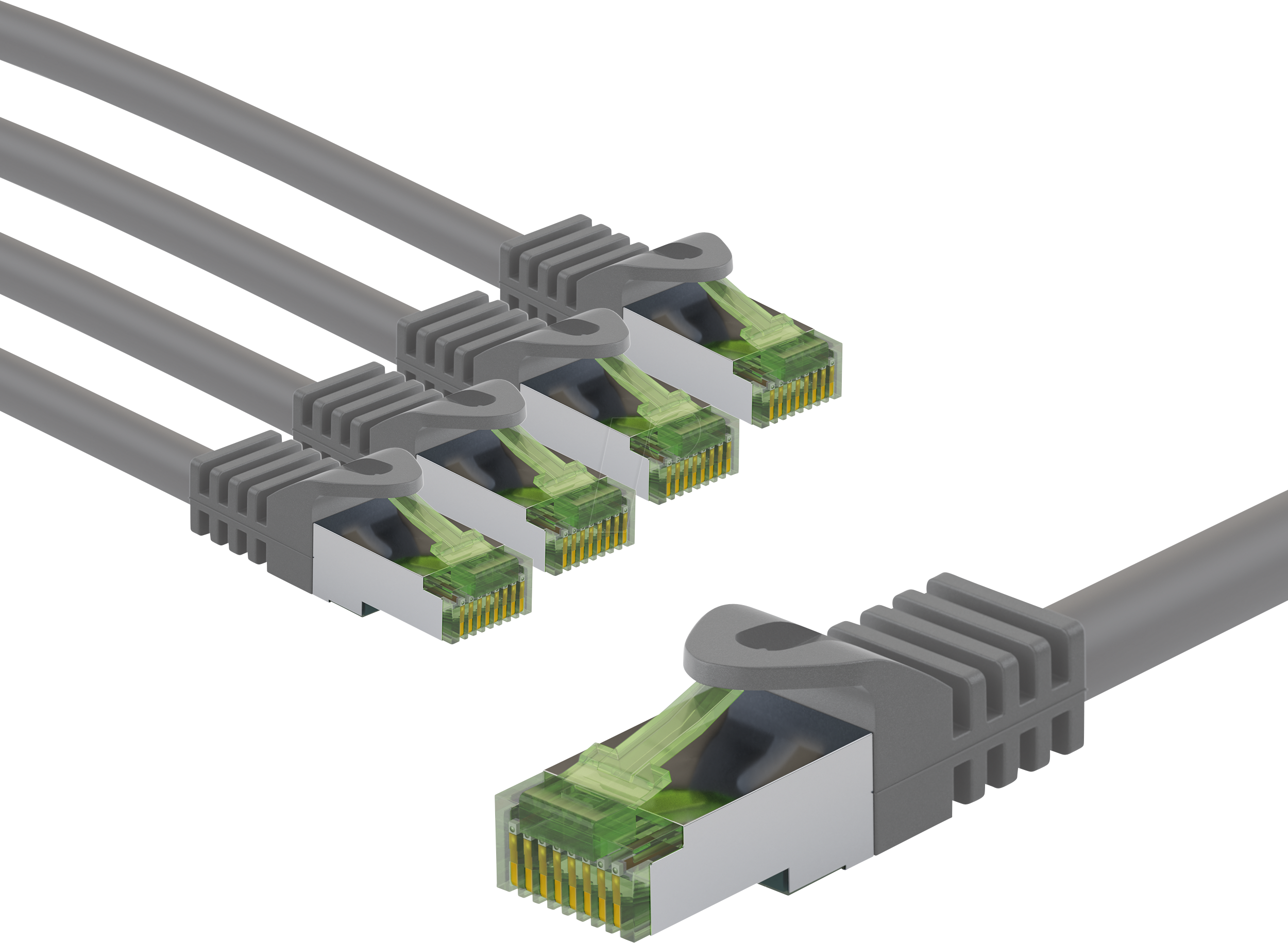 Bild von GOOBAY 69760 - Patchkabel Cat.8.1 S/FTP (PiMF), 1 m, grau 5 Stück