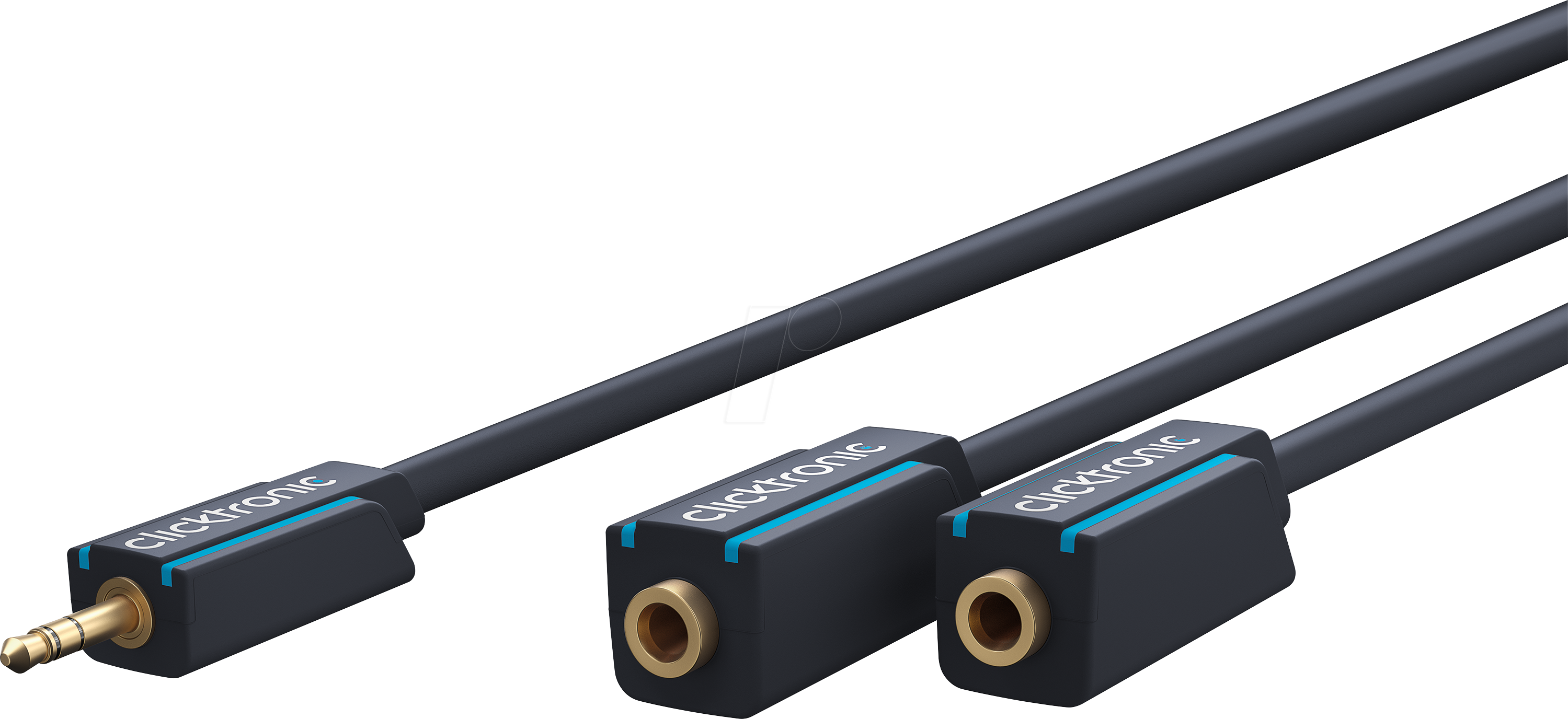 Bild von ClickTronic Casual Series - Audio-Splitter - Stereo Mini-Klinkenstecker (M) bis Stereo Mini-Klinkenstecker (W) - 10 cm - Doppelisolierung