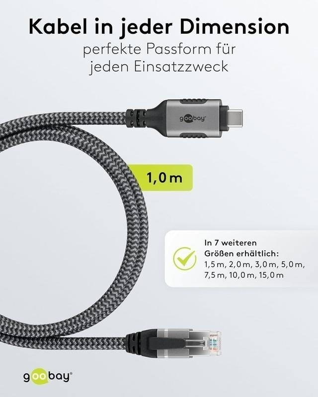 Bild von GOOBAY Ethernet-Kabel CAT6 USB-A 3.0 auf RJ45 5m