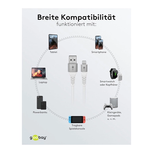 Bild von Goobay 74531 - Supersoftes USB 2.0 Textilkabel