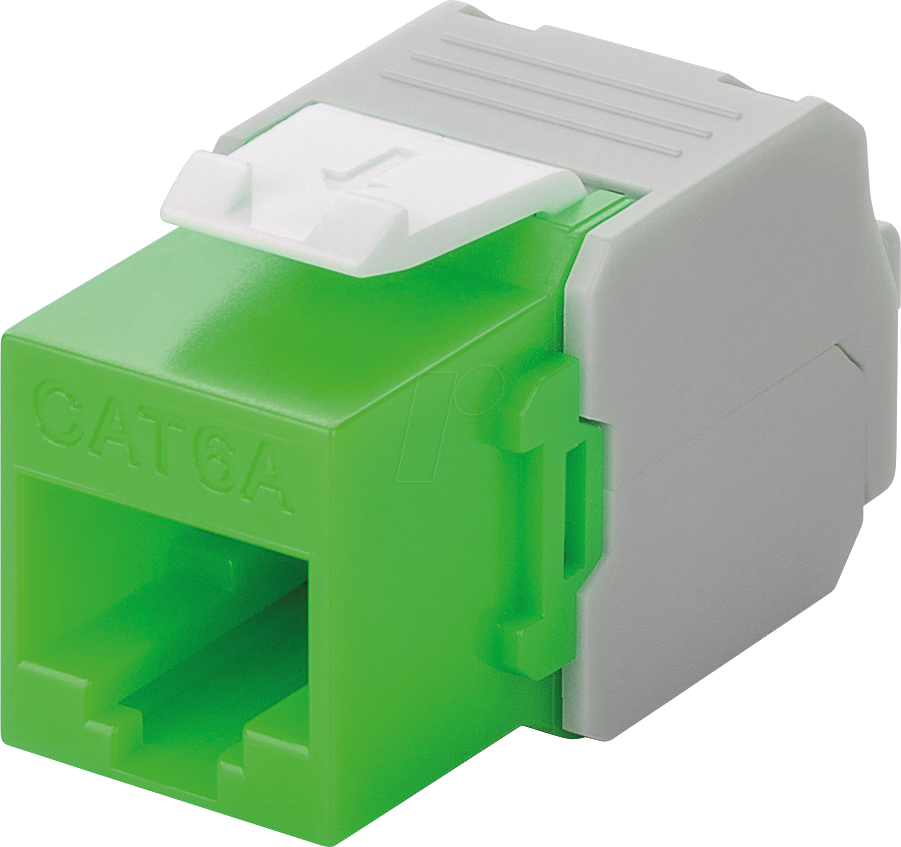 Bild von Goobay 90687 Keystone Modul RJ45 Buchse / CAT 6A Netzwerkstecker 500 MHz / UTP Ethernet Buchse 8P8C / LSA Montage für 5 - 9 mm Netzwerkkabel / Grün