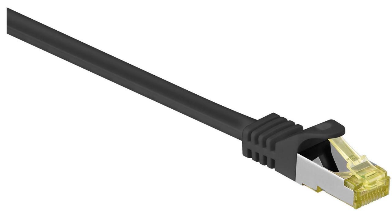 Bild von Wentronic Goobay - Patch-Kabel - RJ-45 (M) - RJ-45 (M) - 1,5m - SFTP, PiMF -Cat.7 Rohkabel - gepresst, glatt, halogenfrei - Schwarz (91599)