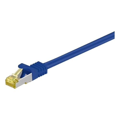 Bild von Goobay 3m RJ45 Patchkabel CAT 6A S/FTP (PiMF), 500 MHz, mit CAT 7 Rohkabel, blau LSZH halogenfrei, Kupfer