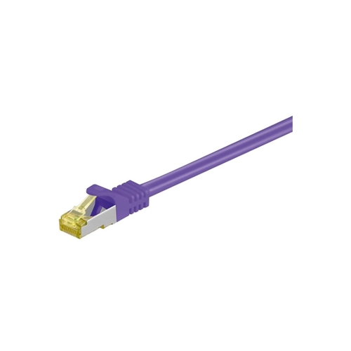 Bild von Goobay 3m RJ45 Patchkabel CAT 6A S/FTP (PiMF), 500 MHz, mit CAT 7 Rohkabel, violett LSZH halogenfrei, Kupfer