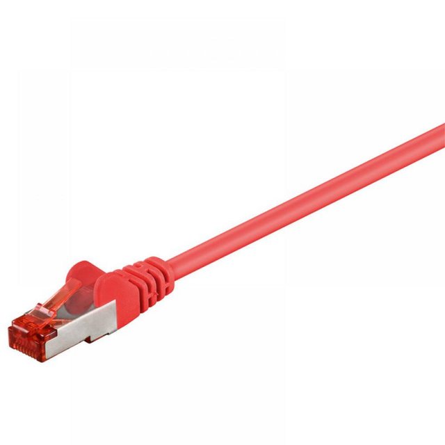 Bild von 0.25m goobay Cat. 6 Patchkabel S/FTP RJ45 Stecker auf RJ45 Stecker Rot Kupfer / LSZH