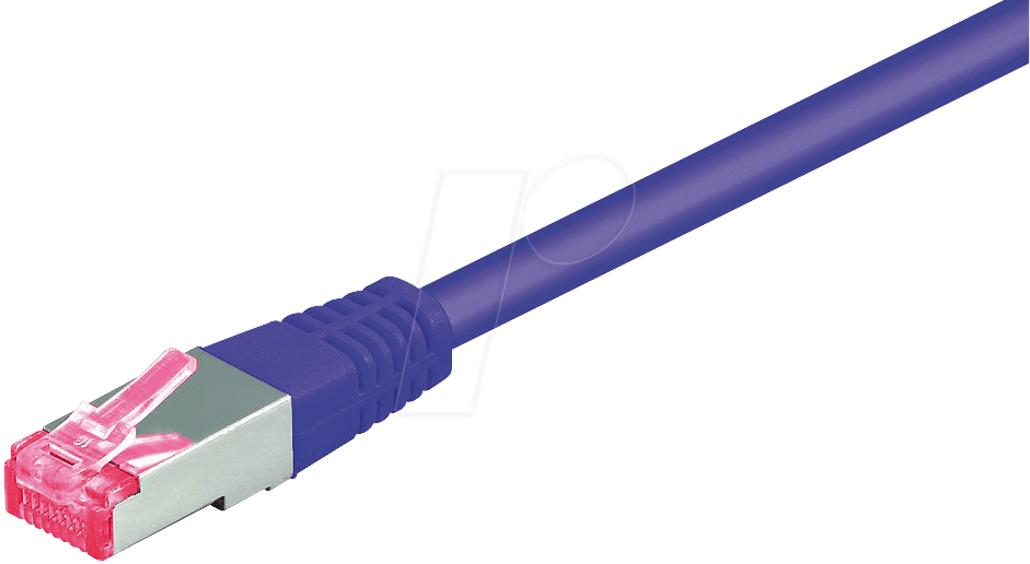 Bild von Wentronic goobay - Patch-Kabel - RJ-45 (M) zu RJ-45 (M) - 10 m - SFTP, PiMF - CAT 6a - halogenfrei, geformt - lila (93708)