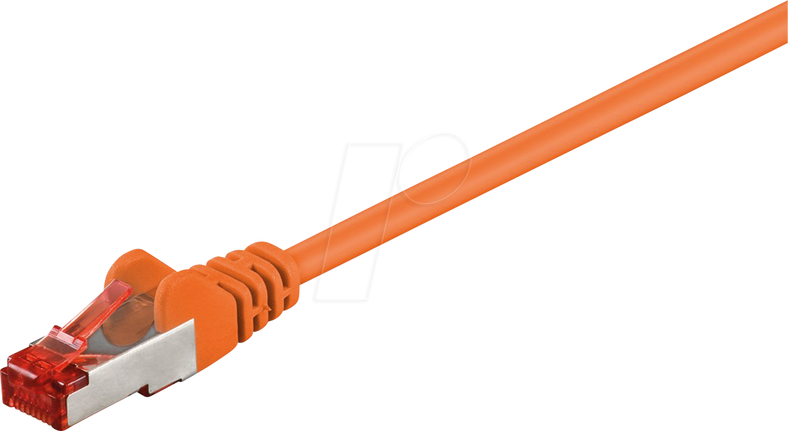 Bild von Wentronic goobay - Netzwerkkabel - RJ-45 (M) bis RJ-45 (M) - 10,0m - SFTP, PiMF - CAT 6 - geformt - orange (95486)