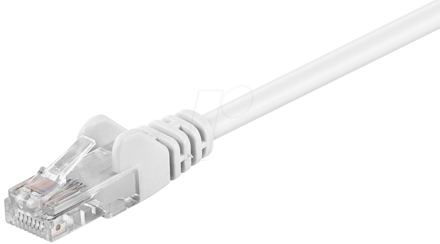 Bild von Wentronic goobay - Netzwerkkabel - RJ-45 (M) bis RJ-45 (M) - 1,5m - UTP - CAT 5e - geformt, ohne Haken - weiß (95564)