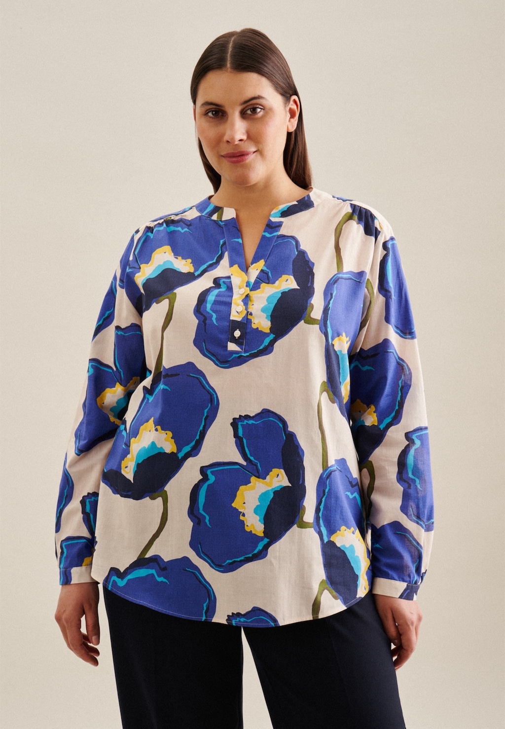 Bild von seidensticker Klassische Bluse "Schwarze Rose", Tunika Floral
