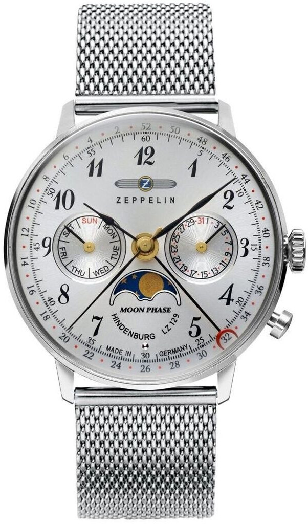 Bild von ZEPPELIN Multifunktionsuhr LZ 129 Hindenburg, Mondphase, 7037M-1, Armbanduhr, Quarzuhr, Damenuhr, Datum, Made in Germany