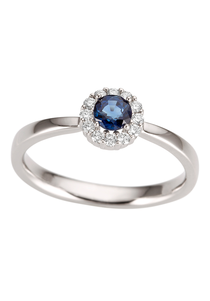 Bild von Firetti Goldring »Schmuck Geschenk Gold 333 Damenring Goldring Edelstein Farbstein«, mit Saphir - mit Brillanten