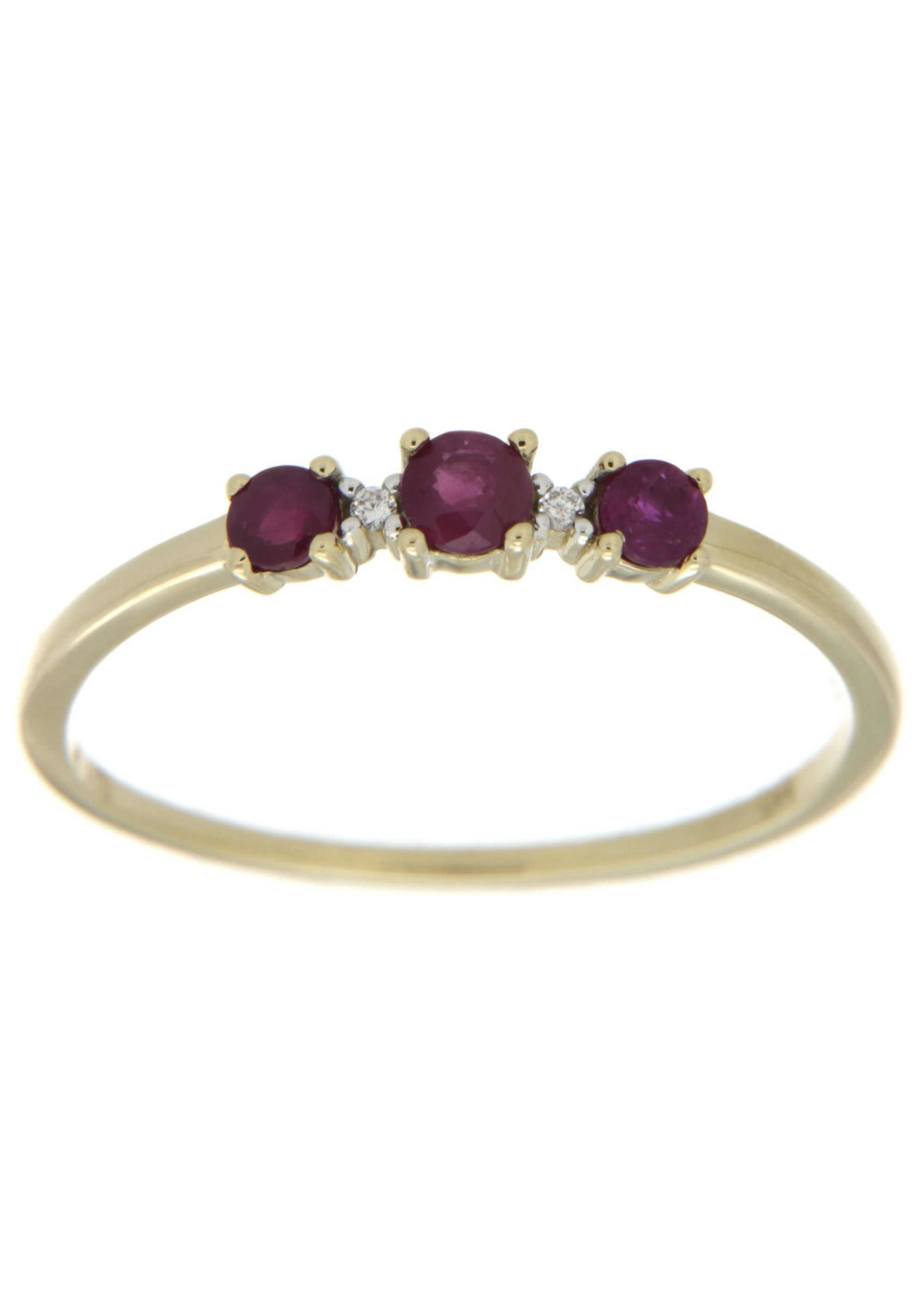Bild von Firetti Fingerring »Schmuck Geschenk Gold 333 Damenring Goldring Edelstein Farbstein Rubin«, mit Rubin - mit Brillanten