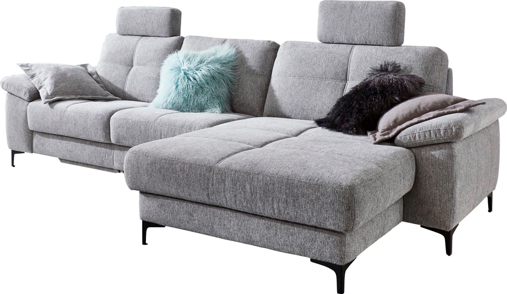 Bild von 3C Carina Ecksofa "Burnaby L-Form", 2 Kopfstützen, optional mit Schlaf- und motorischer Relaxfunktion