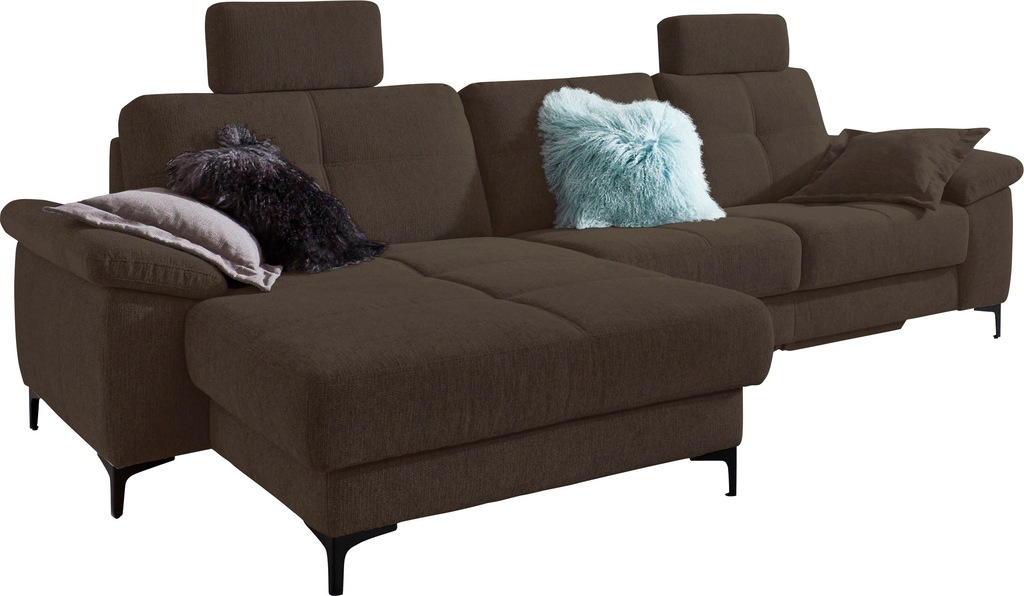 Bild von 3C Carina Ecksofa "Burnaby L-Form", 2 Kopfstützen, optional mit Schlaf- und motorischer Relaxfunktion