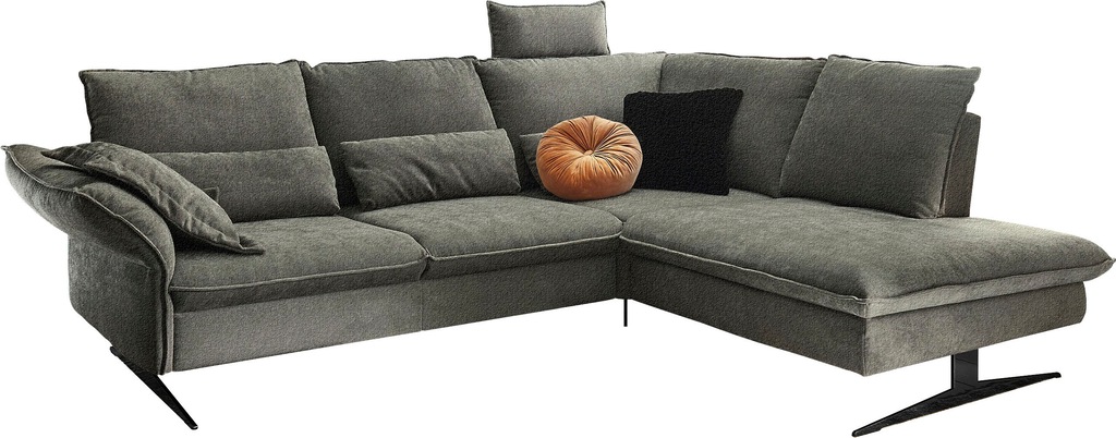 Bild von 3C Carina Ecksofa, (1 St.), incl. 2 Kopfstützen, mit klappbarer Armlehne, weiches Sitzgefühl, wahlweise auch mit motorischer Rückentiefenverstellung und optional mit 3 Nierenkissen