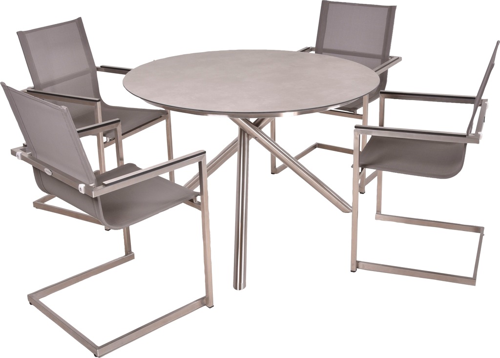 Bild von Garden Pleasure 5-tlg. Garten Tischgruppe Sitzgruppe Tisch Stuhl Möbel Metall