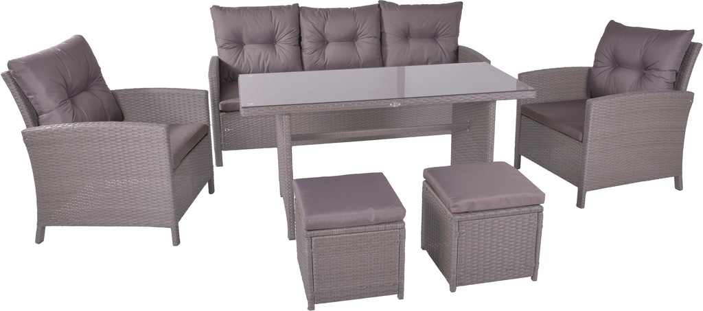 Bild von Garden Pleasure Sitzgruppe Sevilla dunkelgrau Kunststoff, Metall, 6-teilig