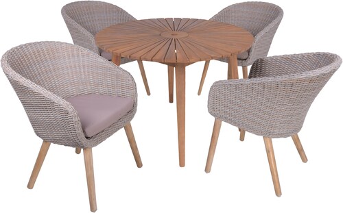 Bild von Garden Pleasure Gartenmöbel-Set Fremont/Arvado 5-teilig Pfeffergrau FSC®