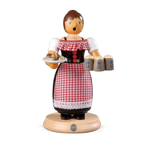 Bild von Müller Kleinkunst Räuchermann Oktoberfest Kellnerin – Traditionelle Handarbeit aus dem Erzgebirge