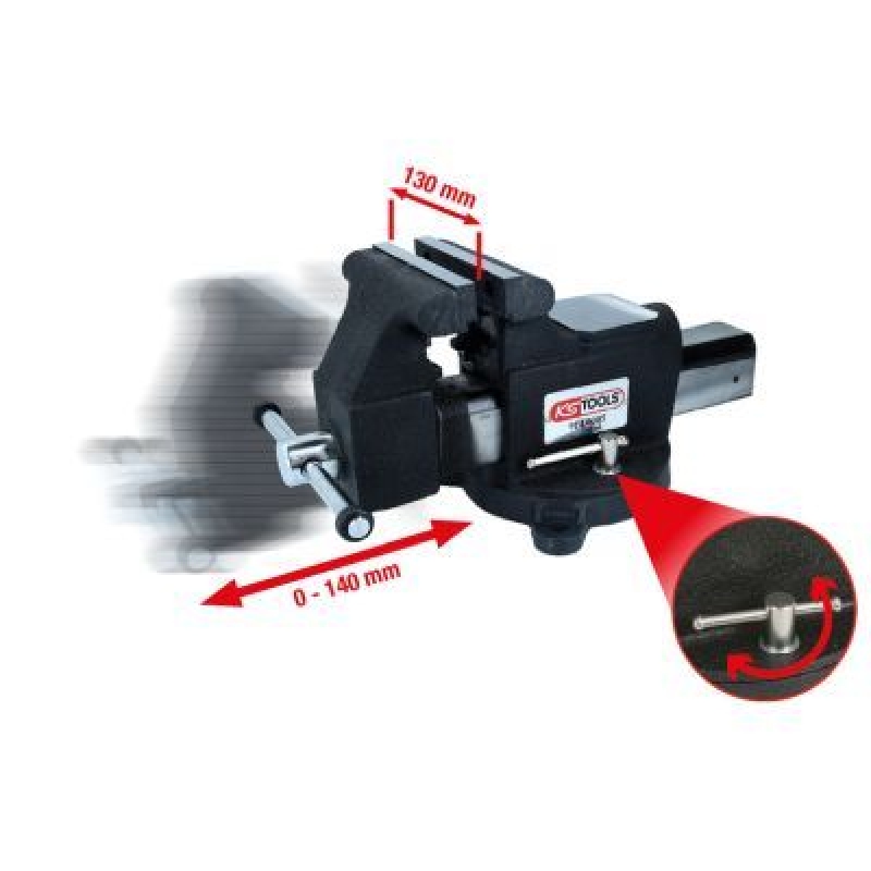 Bild von KS Tools 914.0005 Schraubstock 914.0005 Backenbreite: 130mm Spann-Weite (max.): 140mm