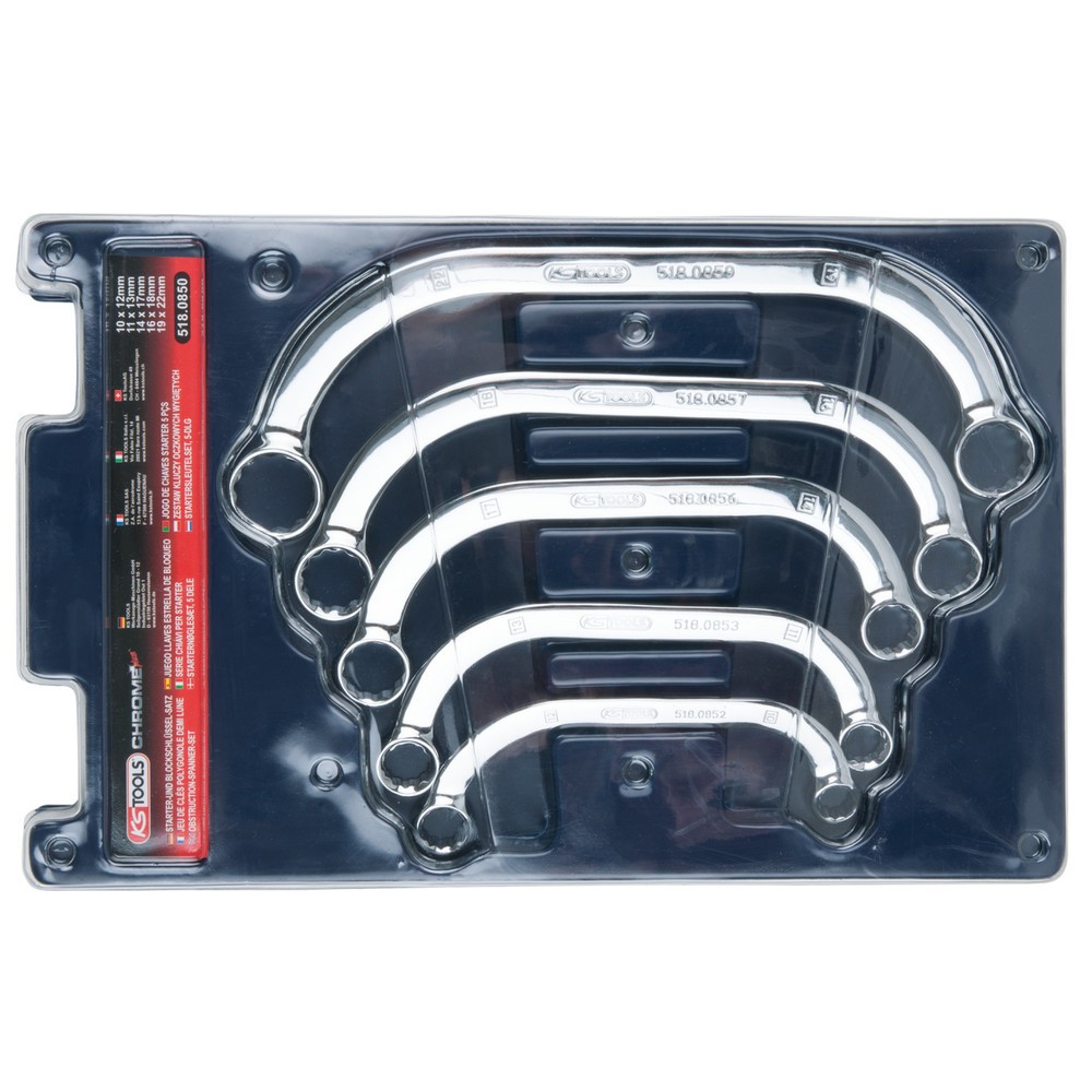 Bild von KS Tools Ringschlüssel CHROMEplus Starter- und Blockschlüssel-Satz, 5-tlg