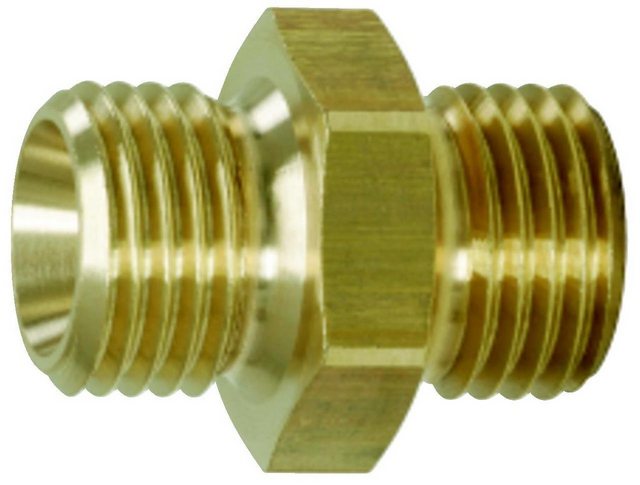 Bild von KS Tools Messing Doppelnippel G1/4"AG 515.3380 I Mit Außengewinde I Doppelnippel mit Sechskant I Adapter Stück für Rohranschluss I Reduzierstück